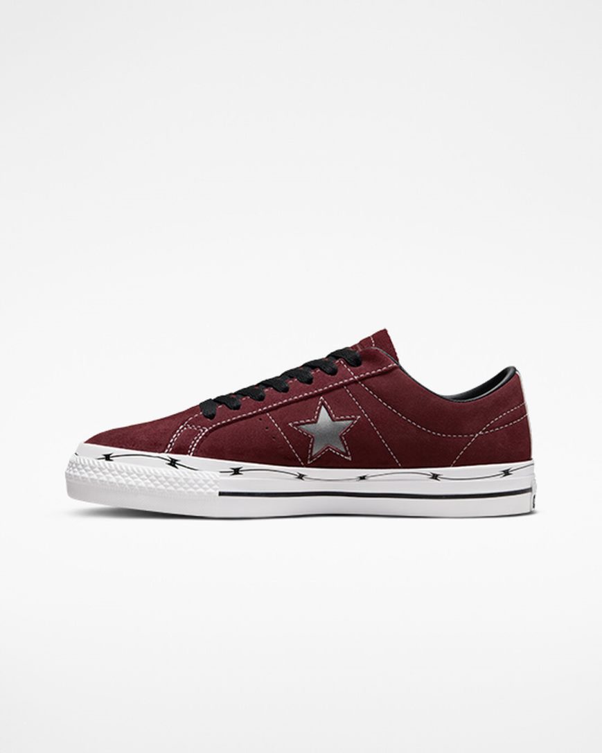 Skate Topanky Converse CONS One Star Pro Razor Wire Panske Tmavo Bordove Čierne Biele | SK FHXER5